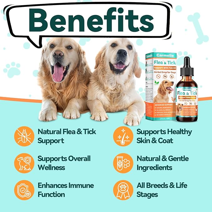 Cat Flea Chews + Dog Flea Drops Bundle – 200 Chicken-Flavored Chews for Cats + Topical Herbal Drops for Dogs – Natural Flea & Tick Prevention for Multi-Pet Homes