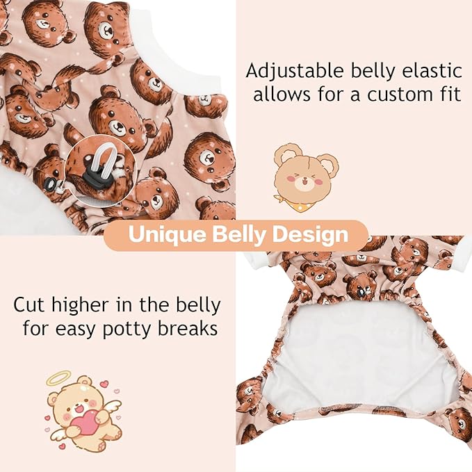 CuteBone Fleece Dog Pajamas Clothes Puppy Jammies Pet Apparel Cat Onesie for Chihuahua Yorkie Frenchies P333M