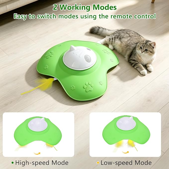 Interactive Cat Toys for Indoor Cats,Rechargeable Whack-a-Mole Automatic Treat Reward Feather Pop-Up Play Toy for Cats, Cognitive Stimulation & Exercise, Durable Pet Entertaining Game with Fluttering
