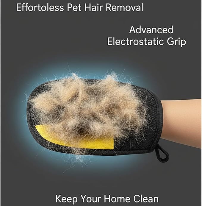Remover Glove for Laundry & Furniture - Upgraded Reusable Electrostatic Magic Pet Hair Removal Glove, Cat & Dog Hair Remover Tool for Clothing, Couch, Carpet, Car Seat
