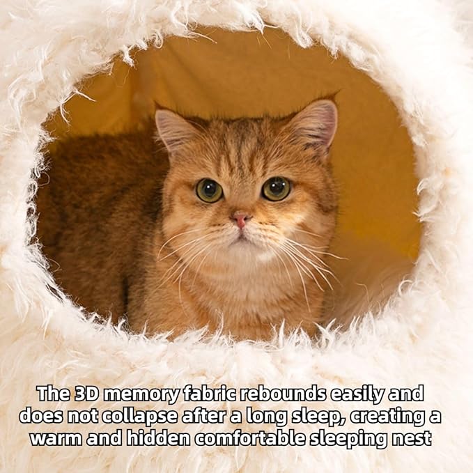 Animal Design Pet Bed Cat Dog Bed for Indoor Cats Pet Tent Cave with Removable Cushion Plush Half-Enclosed Warm House for Cats Small Dogs Kitten Puppy Sleeping (Deer,Large)