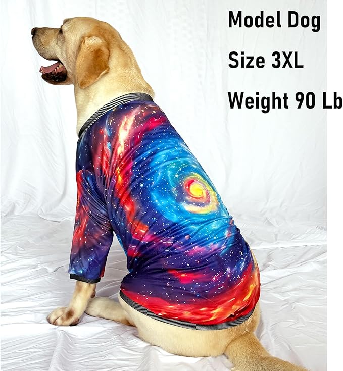 Dog T Shirts with Fantasy Galaxy Pattern Printed Pet Shirt Softable Pajamas for Large Dogs,Galaxy XL