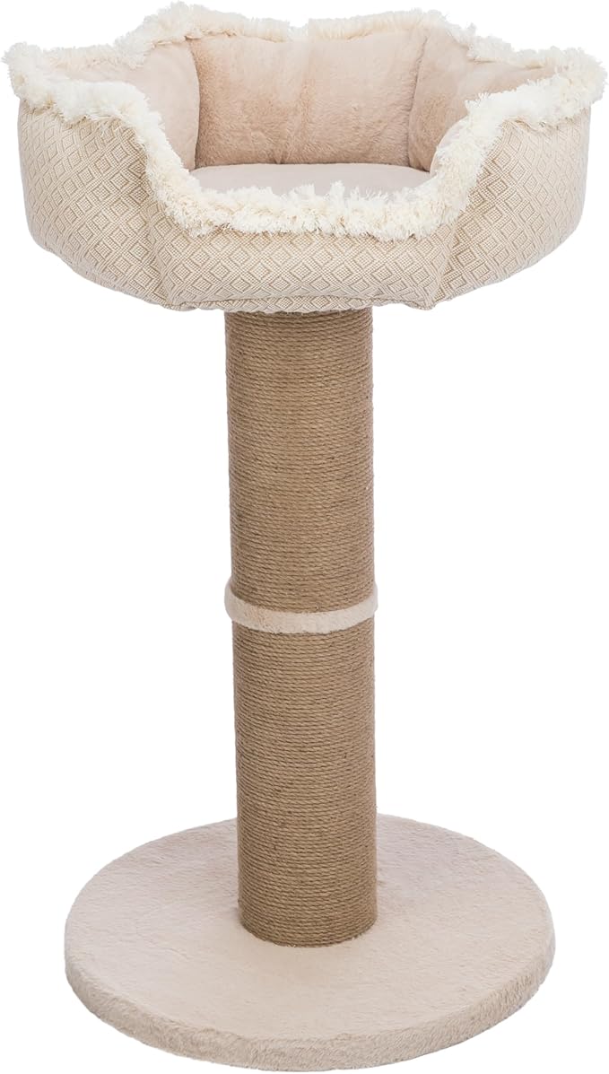 Trixie Boho 38.2-in Cat Tree, Indoor Cat Furniture with Thick Jute Scratching Post, Plush Platform with Removable Bed