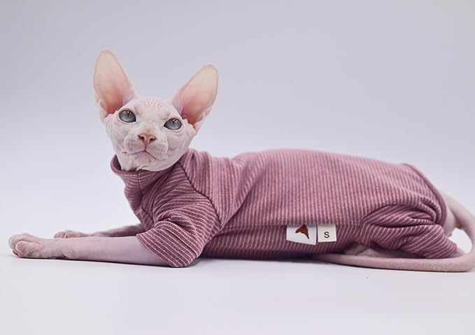 Hairless Cat Clothes Four-Legged Velvet Warm Soft Autumn and Winter Cat Apparel for Sphynx, Devon Rex, Cornish (X-Small)