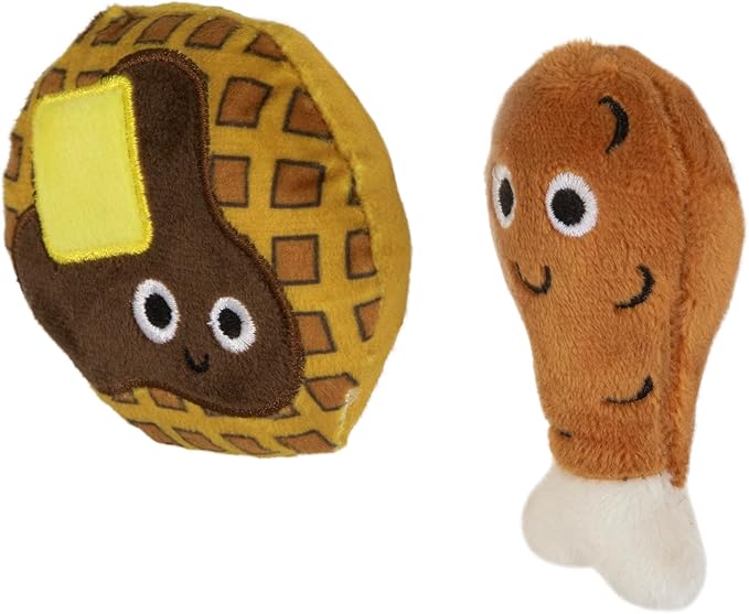 Mad Cat Chicken and Waffles Twin Pack Catnip & Silvervine Cat Toy, Pack of 2
