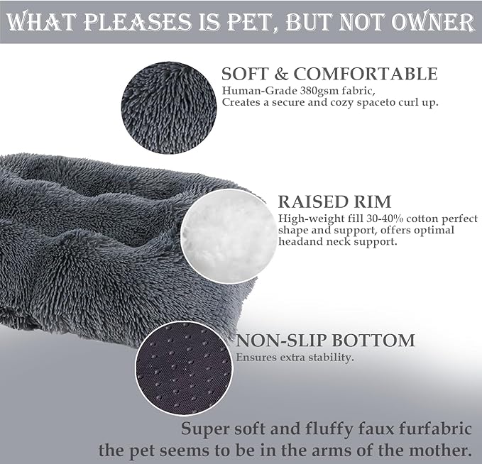 Washable Extra Large Medium Small Size Dog & Cat Bed Indoor, Calming Comfort Fluffy Self Warming Heated Couch Mat for Creat Cage, Heating Sofa Pad & Furniture for Big Sized Pet Puppy Bunny Rabbit Car