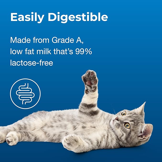 PetAg Cat-Sip Real Milk - 8 oz, 8 Pack - Ready-to-Feed Snack for Cats & Kittens - Easy to Digest with 99% Lactose-Free, Low-Fat Grade A Milk - Encourages Hydration