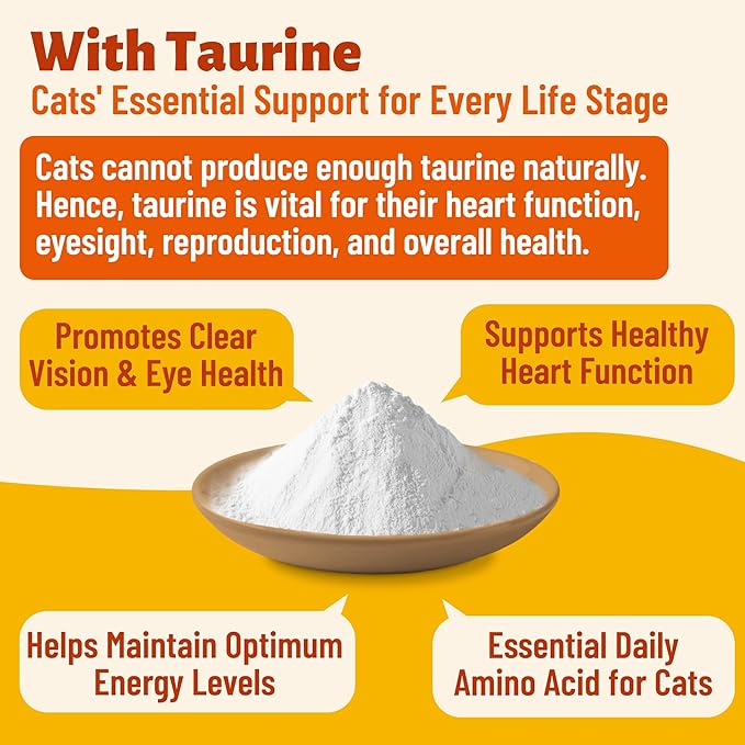 330 Bites Taurine for Cats for Heart & Eye Health – with Omega-3, CoQ10, Lutein and Vitamins for Cats – Natural Antioxidant Support for Kittens, Adult & Senior Cats 7.76 oz