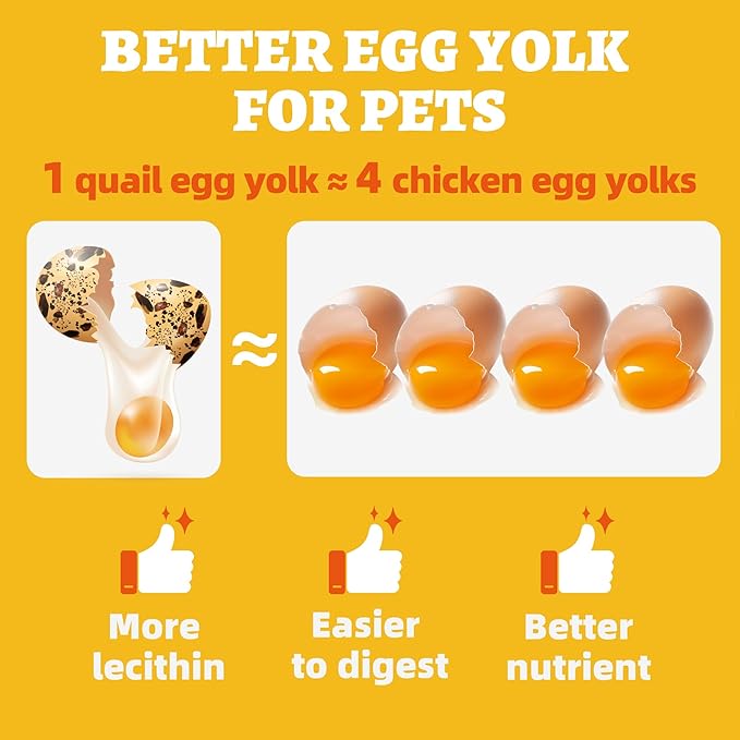 Wellix Freeze-Dried Treats for Dogs and Cats - High-Protein Quail Egg Yolk Freeze Dried Cat Treats for Skin&Coat Health - Delicious Training Snacks for Pets 9oz