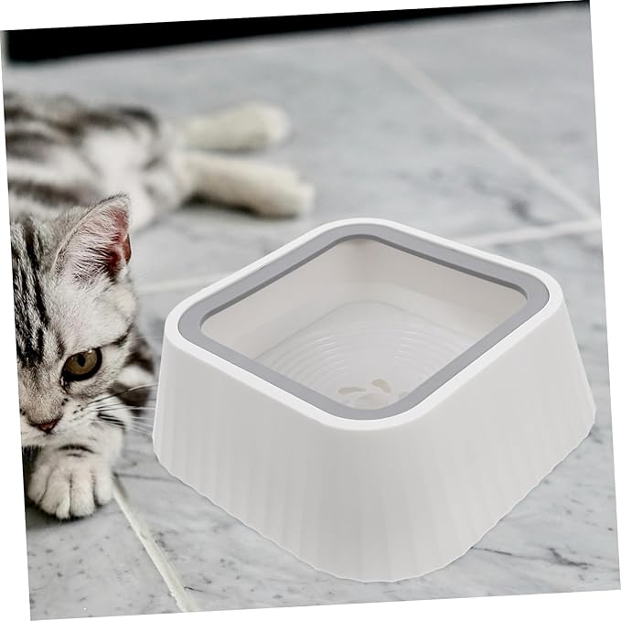 POPETPOP Spill Floating Pet Water Bowl Innovative Design for Cats and Small Dogs Material Keeps Feeding Area Dry Easy to and Maintain