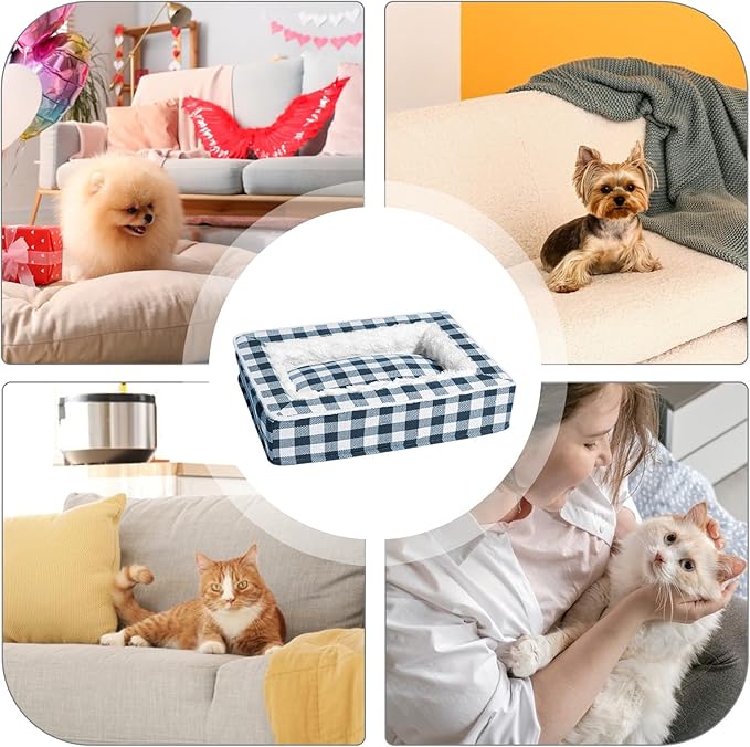 Washable Dog Bed | Soft Pet Calming Sleeping Nest Furniture - Pet Sofa Bed for Small Dogs - for Living Room Crate Interior Bedroom Home