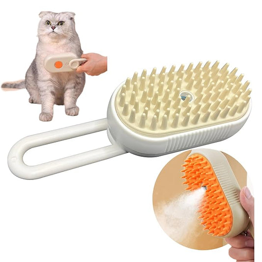 Easy Self-Cleaning Pet Steam Brush with 360° Rotating Arm for Long and Short Hair Cats and Dogs Grooming Supplies Steam Brush for Shedding (One Size, 1, Count)