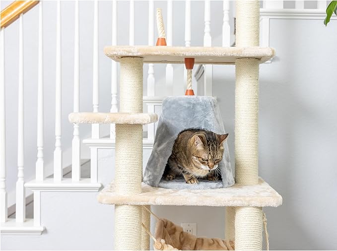 Armarkat Cat Tree Model A6501, Real Wood Cat Condo,30 inches L X28 inches W X 65 inches H