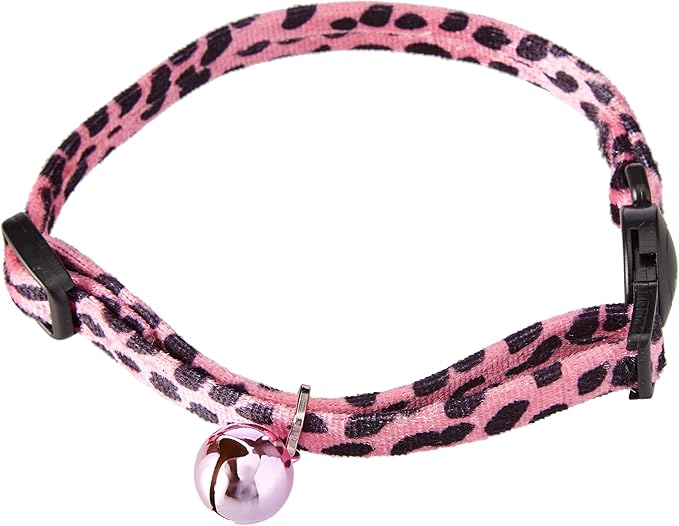 Ancol Safety Cat Collar in Pink Leopard Print - Comfortable Pet Accessory with Break Away Buckle - Kitten Training Walking Neckband