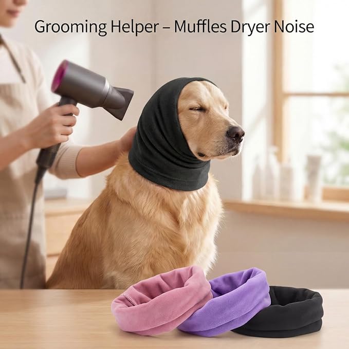 3-Pack Dog Calming Hoodie for Small to Large Dogs Muffs Noise Protection, Anxiety Relief Wrap, Soft Dog Headband for Grooming Blow Drying, Fireworks & Thunder Relief