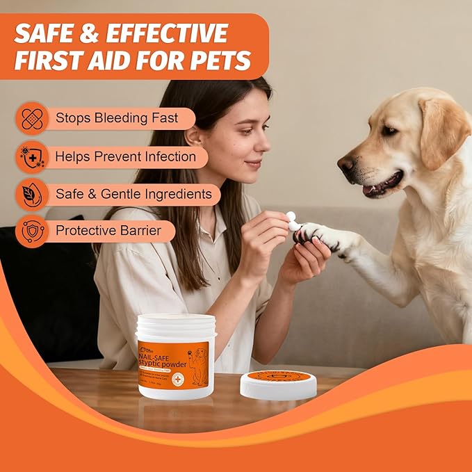 PAW PLANET Styptic Powder for Dogs & Cats -1.76oz Fast Acting Blood Stop Powder for Nail Clipping, Minor Cuts & Wing Clipping,Essential First Aid for Dark Nails (3-Pack)
