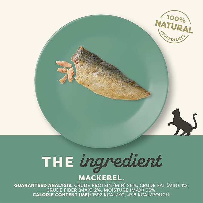 Applaws Natural Cat Treats, Grain-Free, High-Protein Whole Mackerel Loins, Single-Ingredient Healthy Snack for Cats (12 x 1.06 oz Loins)