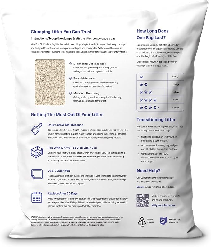 Kitty Poo Club Corn & Wheat Cat Litter – Unscented, Superior Clumping, Maximum Odor Control, 99% Dust-Free, Fine & Lightweight Texture, Non-GMO, Biodegradable & Renewable