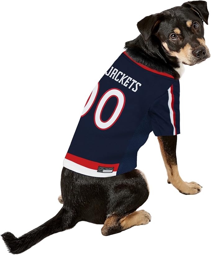 Pets First NHL Columbus Blue Jackets Jersey for Dogs & Cats, X-Large. - Let Your Pet Be A Real NHL Fan!