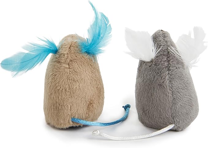 SmartyKat (2 Count Mouse Mates Plush Catnip Cat Toys - Brown/Gray, 2 Count (Pack of 2)