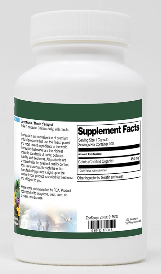 Catnip (Certified Organic) - 450 mg (100 Capsules, ZIN: 517598)