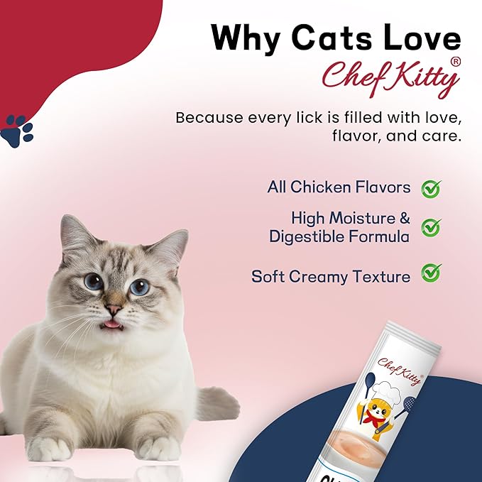 Purée Pops + Yellow Feeding Spoon, Grain-Free, Lickable, Squeezable Creamy Cat Treat/Topper, 20 Tubes, Chicken Mix Variety