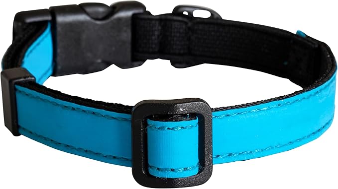 CatGoods Reflective Blue Stretch Cat Collar – Escape-Safe Alternative to Breakaway, Adjustable, Comfortable, ID and Bell Attachment