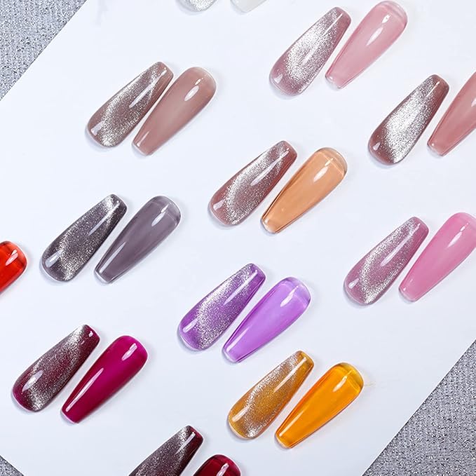 WOKOTO 9Pcs Cat Eye Magnet For Nails Uv Gel Nail Magnets For Gel Polish Magnet Pens Sticks Gradient Designs Tools Nail Art Magnets Pens For Women Nails Magnetic Stick Wands Nail Polish Magnet