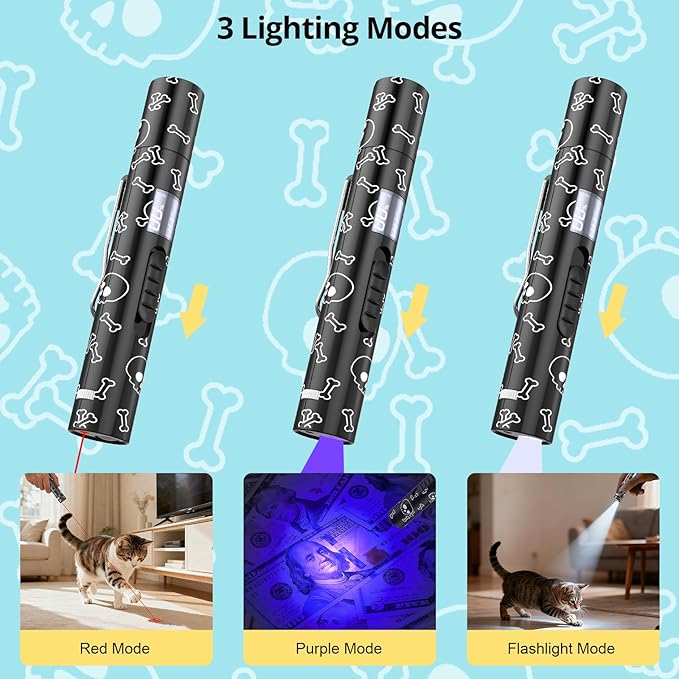 Waputne Interactive Cat Toys with 7 Adjustable Mode, Battery Level Display Screen,USB Rechargeable & Portable – Cat Toy for Indoor Cats,Training & Exercise Fun