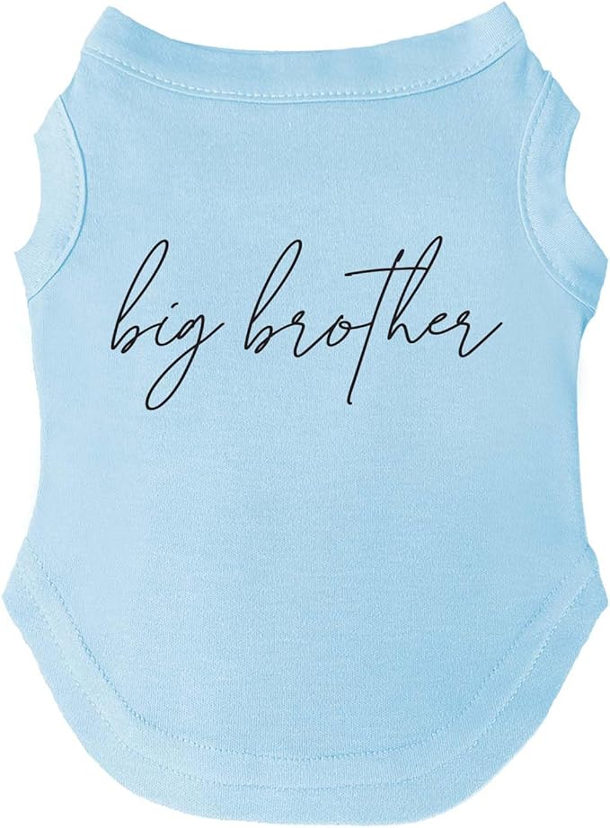 Big Brother Boho Gender Reveal/Baby Announcement Dog Tee Shirt | Sleeveless | Sizes for Puppies, Toys and Large Breeds (Baby Blue, 3X-Large 774)