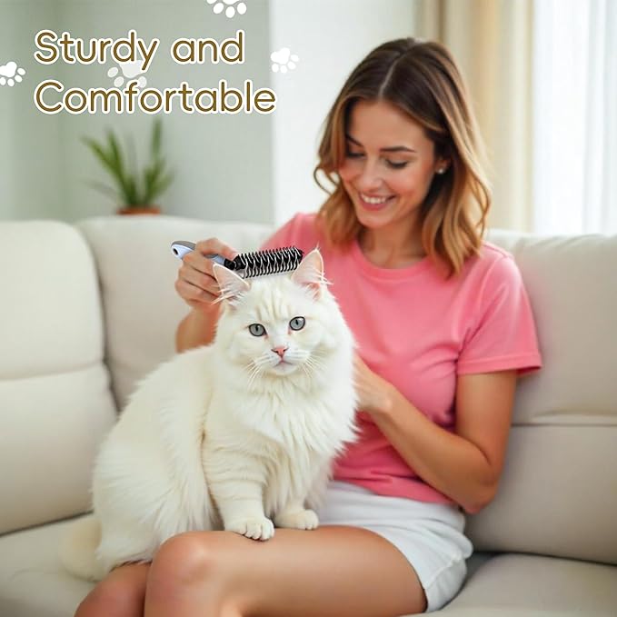 Cat & Dog Grooming Kit - Matted Fur Remover for Cats, Includes 4 Knotting Combs & 1 Pet Grooming Brush, Safe Cat Grooming Comb Set for Detangling