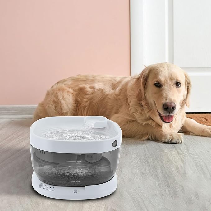 Cat Water Fountain, 1.85Gal/7L Cat Fountain Battery Operated with Filters, 5000mAh Battery, Automatic Pet Water Fountain for Cats, Dogs, Multiple Pets Easy Clean (White)