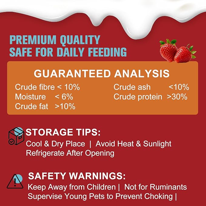 Freeze Dried Yogurt Dog Cats Treats Crunchy Snacks with Strawberry100g (3.52oz), High Protein Yogurts Snacks Pets Food for Cats Dogs Training (Blueberry Yogurt 3pcs)