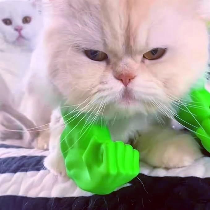 Cat Arms Muscle Arms for Cats Neck Funny 3D Printed Arm Cosplay Accessories (Green)
