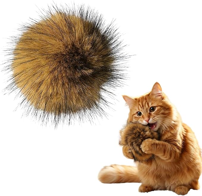 Cat Toy Faux Rabbit Fur Ball,2026 New Soft Rabbit Fur Catnip Balls,Fluffy Catnip Toy for Indoor Cats, Washable & Fun to Chase for Exercise and Bonding (Ball/1pcs)