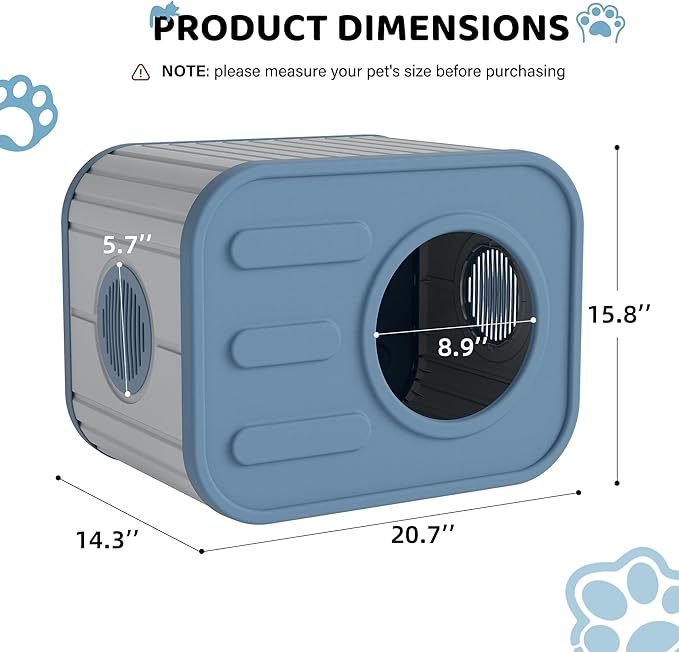 Cat Houses for Outdoor Indoor Cats, Insualted Outdoor Cat House Weatherproof with Camera-Shaped Design, Sturdy Resin Shelter for Patio, Garden Blue