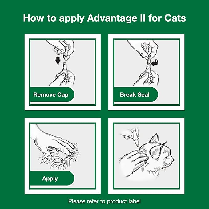 Advantage II Small Cat Vet-Recommended Flea Treatment & Prevention | Cats 5-9 lbs. | 4-Month Supply