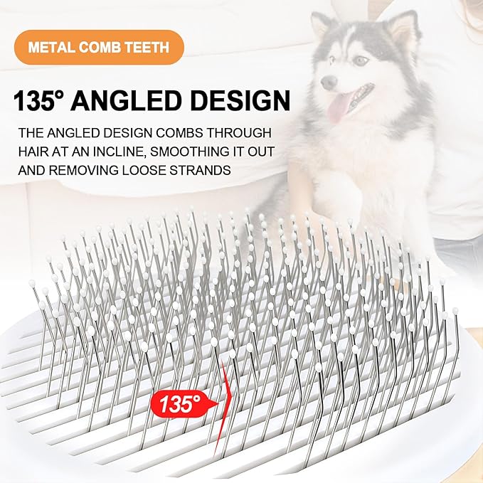 HOP Self Cleaning Slicker Brush for Cats Orange Pet Brush for Shedding&Deshedding Skin-Friendly Pet Grooming Tool for Long&Short Haired Dogs and Cats Gentle Remove Loose Hair Knots Tangles
