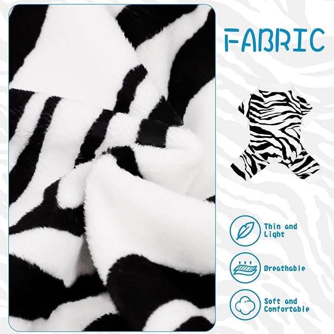 Adorable Zebra Print Dog Pajamas – Lightweight, Cozy Four-Legged Outfit for Small to Large Dogs and Cats, Soft and Snuggly Pet Wear for Everyday Comfort and Cuteness.Black XS