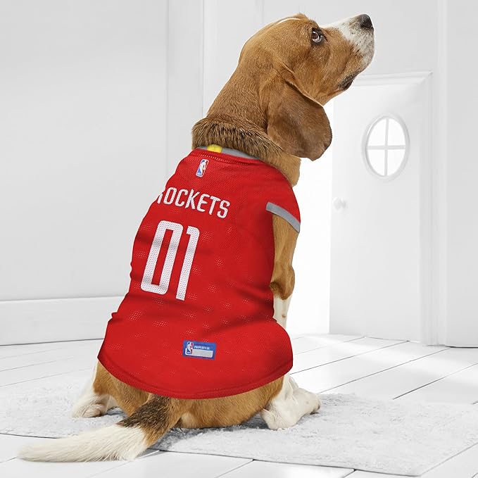 Pets First NBA HOUSTON ROCKETS DOG Jersey, X-Small - Tank Top Basketball Pet Jersey