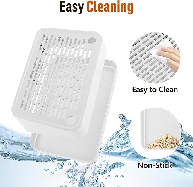 Cat Litter Box Ramp, Litter Box Step Mat with Filter Function, Cat Litter Catcher for Self-Cleaning Litter Boxes, Cats Pedal Stool Ideal for Kitten & Elderly Cats (White)
