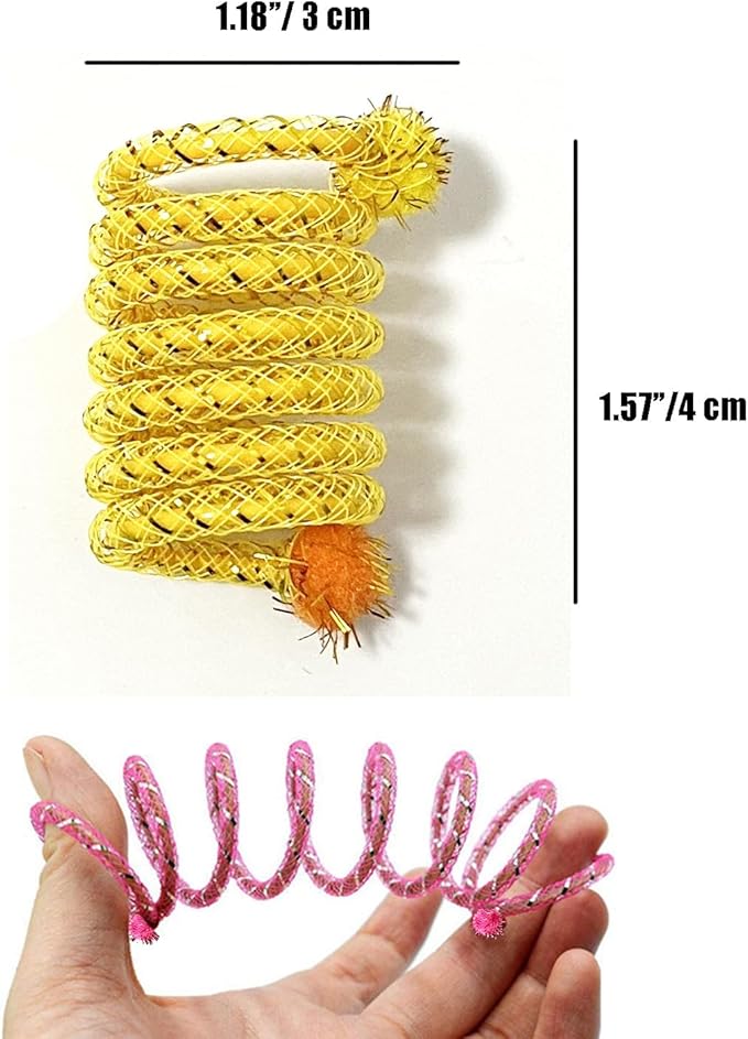 Hemsyc 3 PCS Cat Springs Colorful Interactive Cat Toy Plastic Coil Spiral for Kitten