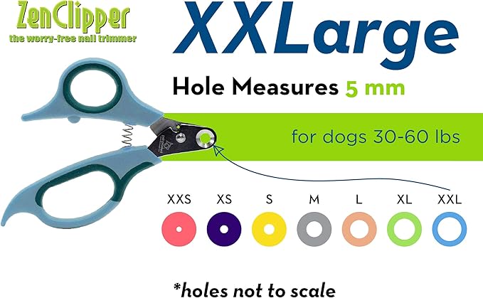 Zen Clipper Pet Nail Clipper for Dogs – Dog Nail Clipper for Safer Dog Grooming and Nail Care - Clean, Quiet, and Easy-to-Use Stainless Steel Dog Nail Trimmer - (5mm Hole)