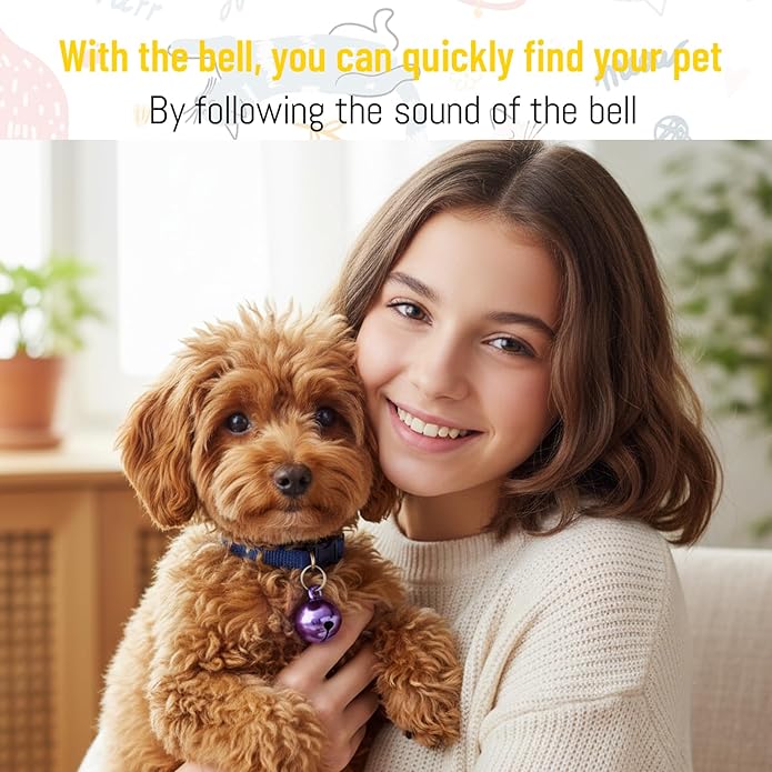 15 Pcs Cat Bell, Bell for Dog Collar, Anti-Lost Collar Charm Accessories with Keychain for Dogs Cat