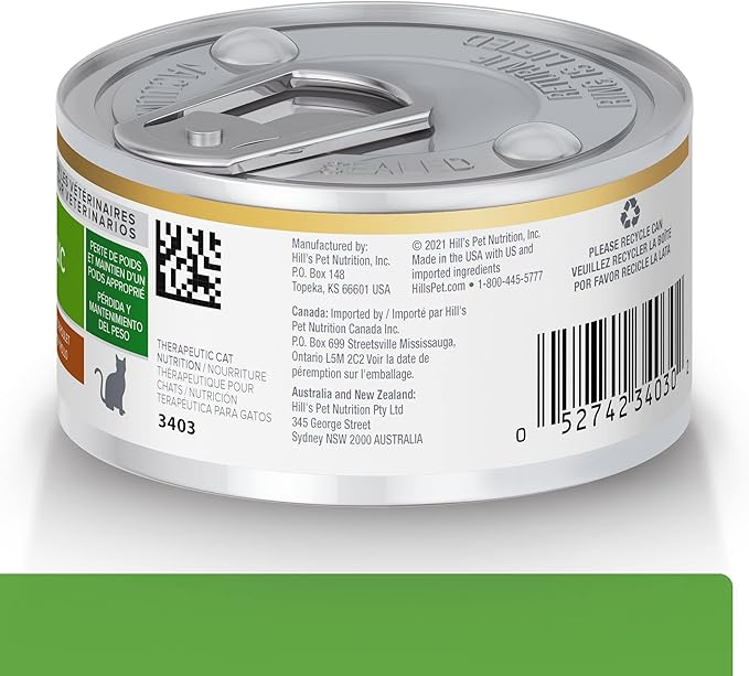 Hill's Prescription Diet Metabolic Weight Management Wet Cat Food, Vegetable & Chicken Stew, 2.9 oz. Cans, 24-Pack