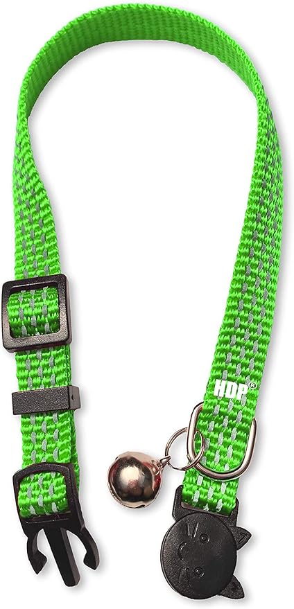 HDP Breakaway Reflective Cat Collars Color:Green