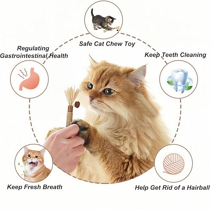 Cat Chew Toys Cat Toys, Silvervine Sticks for Cats Teeth Cleaning Rope, Kitten Teething Dental Care, Kitty for Indoor Cats Increase Appetite, Enhances Oral & Dental Health (21 Pack)
