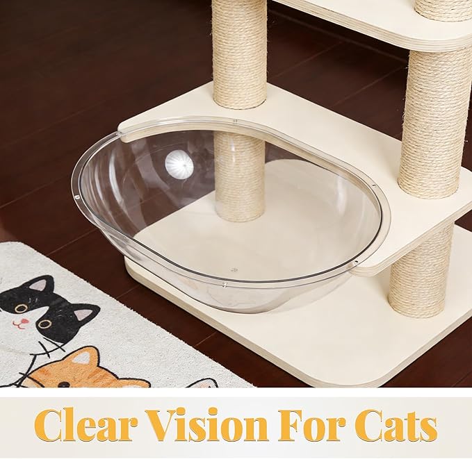 Acrylic Cat Dome: Clear Bubble Window for Trees - 40x30cm Capsule Bowl for Kittens Wall Furniture Window Nests - Kittens Hammock Replacement Accessory