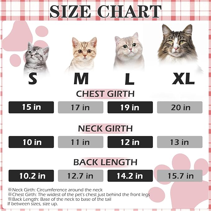 EXPAWLORER Plaid Cat Hoodie - British Style Warm Cat Sweater Shirt with Leash Hole,Pet Clothes Outfits,Winter Coat Apparel for Puppy Cats Girl Boy-Kitten Apparel,Pink XL