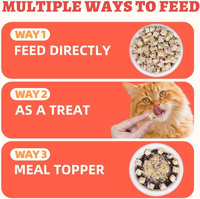 Wellix Freeze-Dried Treats for Dogs and Cats - Chicken&Vegetables Flavor 4.23oz, Healthy Cat Treats, Freeze Dried Cat Treats Rich in Pumpkin, Cranberry - High-Protein Food Topper for Gut Health